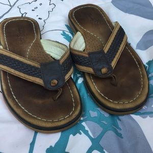TOMMY BAHAMA Anchored Leather Sandals Flip Flop